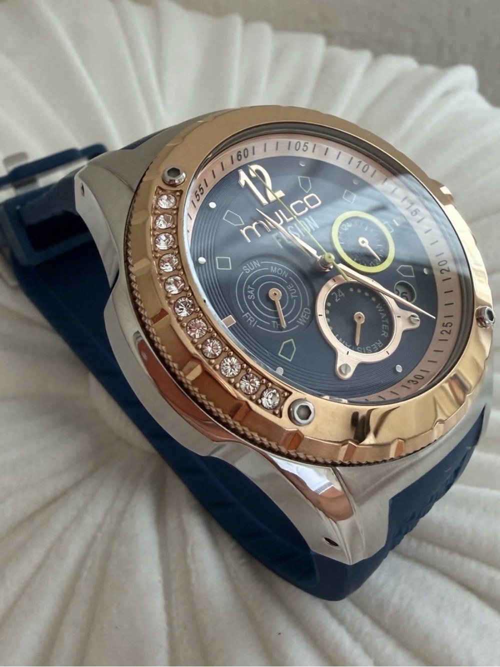 Mulco Fusion Blue Rose Gold Watch MW-04660